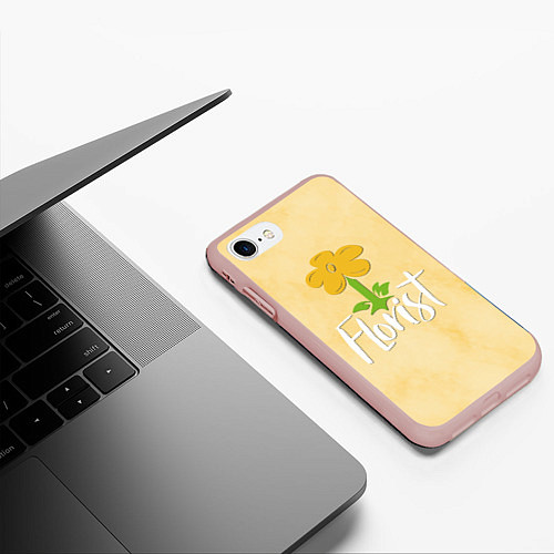 Чехол iPhone 7/8 матовый Florist with a flower / 3D-Светло-розовый – фото 3