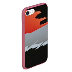 Чехол iPhone 7/8 матовый Тройной стиль цветов, цвет: 3D-малиновый — фото 2