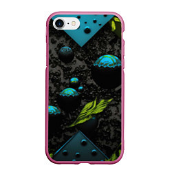 Чехол iPhone 7/8 матовый Зеленые абстрактные листья