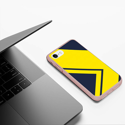 Чехол iPhone 7/8 матовый Жёлтые стрелки / 3D-Светло-розовый – фото 3