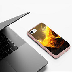 Чехол iPhone 7/8 матовый Золотые волны, цвет: 3D-светло-розовый — фото 2