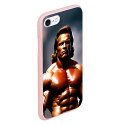 Чехол iPhone 7/8 матовый Арнольд Шварценеггер железный арни, цвет: 3D-светло-розовый — фото 2