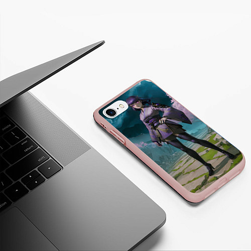Чехол iPhone 7/8 матовый Сёгун Райдэн Геншин / 3D-Светло-розовый – фото 3