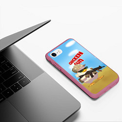 Чехол iPhone 7/8 матовый Цыпленок - Чикен Ган, цвет: 3D-малиновый — фото 2