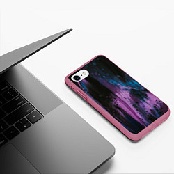 Чехол iPhone 7/8 матовый Фиолетовые абстрактные тени, цвет: 3D-малиновый — фото 2