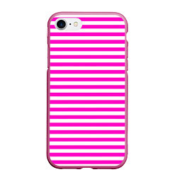 Чехол iPhone 7/8 матовый Ярко-розовые полосы, цвет: 3D-малиновый