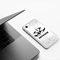 Чехол iPhone 7/8 матовый Hitman с потертостями на светлом фоне, цвет: 3D-белый — фото 2