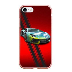 Чехол iPhone 7/8 матовый Итальянский суперкар Lamborghini Reventon, цвет: 3D-светло-розовый