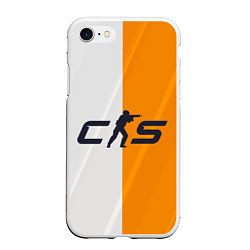 Чехол iPhone 7/8 матовый Counter Strike 2 White Orange Stripes, цвет: 3D-белый