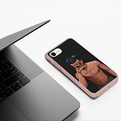 Чехол iPhone 7/8 матовый XXXTentacion арт, цвет: 3D-светло-розовый — фото 2