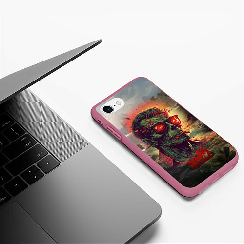 Чехол iPhone 7/8 матовый Dead island 2 zombie / 3D-Малиновый – фото 3