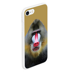 Чехол iPhone 7/8 матовый Мандрил обезьяна, цвет: 3D-белый — фото 2