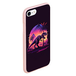 Чехол iPhone 7/8 матовый Retrowave Trex, цвет: 3D-светло-розовый — фото 2