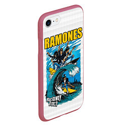 Чехол iPhone 7/8 матовый Ramones rock away beach, цвет: 3D-малиновый — фото 2