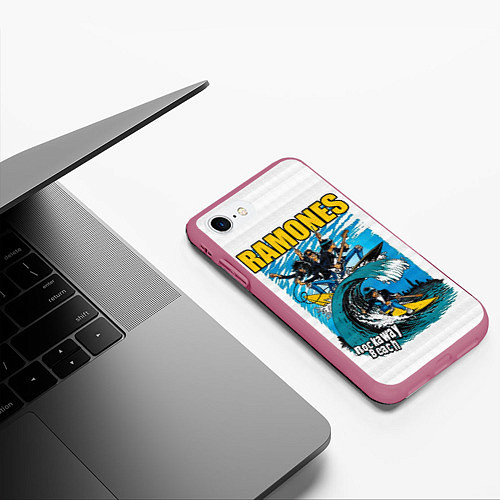 Чехол iPhone 7/8 матовый Ramones rock away beach / 3D-Малиновый – фото 3