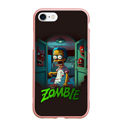 Чехол iPhone 7/8 матовый Гомер зомби, цвет: 3D-светло-розовый