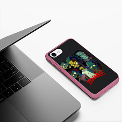 Чехол iPhone 7/8 матовый Simpsons zombie, цвет: 3D-малиновый — фото 2
