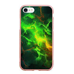 Чехол iPhone 7/8 матовый Зеленое свечение молния