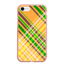 Чехол iPhone 7/8 матовый Желто-зеленый геометрический ассиметричный узор, цвет: 3D-светло-розовый