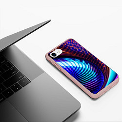 Чехол iPhone 7/8 матовый Неоновый водоворот, цвет: 3D-светло-розовый — фото 2