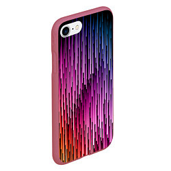 Чехол iPhone 7/8 матовый Радужные узор полосы, цвет: 3D-малиновый — фото 2
