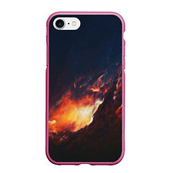 Чехол iPhone 7/8 матовый Взрыв галактики, цвет: 3D-малиновый