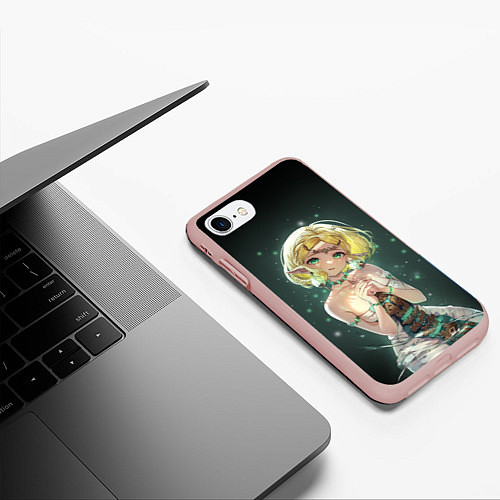 Чехол iPhone 7/8 матовый Принцесса Зельда - Легенды о Зельде / 3D-Светло-розовый – фото 3