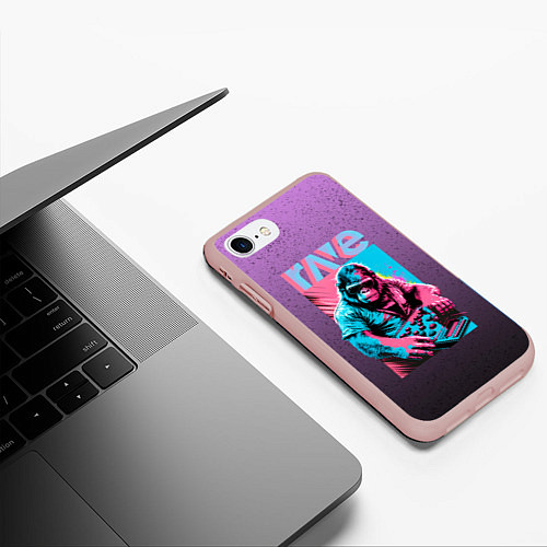 Чехол iPhone 7/8 матовый DJ Gorilla / 3D-Светло-розовый – фото 3