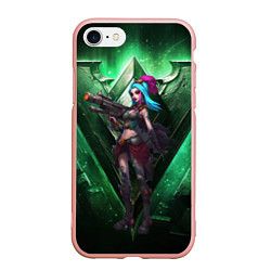 Чехол iPhone 7/8 матовый Jinx art arcane league of legends, цвет: 3D-светло-розовый