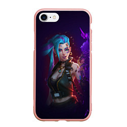 Чехол iPhone 7/8 матовый Jinx art arcane league of legends, цвет: 3D-светло-розовый