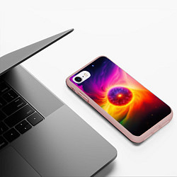 Чехол iPhone 7/8 матовый Неоновое солнце, цвет: 3D-светло-розовый — фото 2
