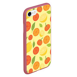 Чехол iPhone 7/8 матовый Цитрусовый рай, цвет: 3D-малиновый — фото 2