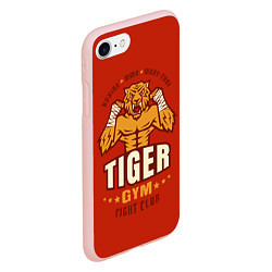 Чехол iPhone 7/8 матовый Tiger - боец, цвет: 3D-светло-розовый — фото 2