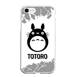 Чехол iPhone 7/8 матовый Totoro glitch на светлом фоне, цвет: 3D-белый