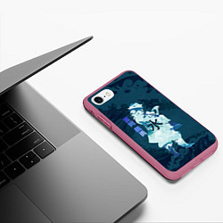 Чехол iPhone 7/8 матовый Kimetsu no Yaiba Гию Томиока и волны, цвет: 3D-малиновый — фото 2