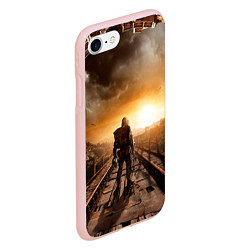 Чехол iPhone 7/8 матовый Жёлтое солнце Метро, цвет: 3D-светло-розовый — фото 2