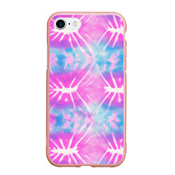 Чехол iPhone 7/8 матовый Голубо-розовый узор тай-дай, цвет: 3D-светло-розовый