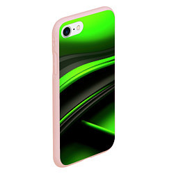 Чехол iPhone 7/8 матовый Black green textureпоп, цвет: 3D-светло-розовый — фото 2