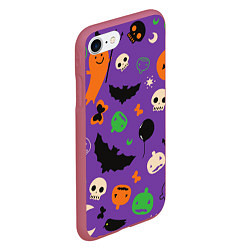 Чехол iPhone 7/8 матовый Halloween style, цвет: 3D-малиновый — фото 2