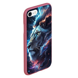 Чехол iPhone 7/8 матовый Galactic lion, цвет: 3D-малиновый — фото 2