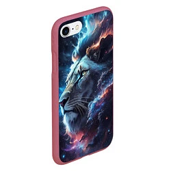 Чехол iPhone 7/8 матовый Galactic lion, цвет: 3D-малиновый — фото 2