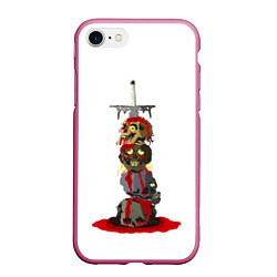 Чехол iPhone 7/8 матовый Гроза орков, цвет: 3D-малиновый