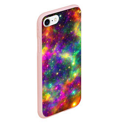 Чехол iPhone 7/8 матовый Яркий неоновый космос, цвет: 3D-светло-розовый — фото 2