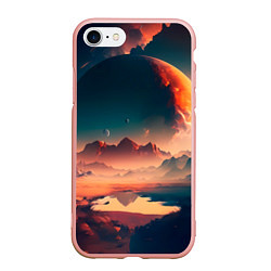 Чехол iPhone 7/8 матовый Неизвестная планета, цвет: 3D-светло-розовый