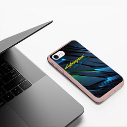 Чехол iPhone 7/8 матовый Cyberpunk 2077 phantom liberty logo, цвет: 3D-светло-розовый — фото 2