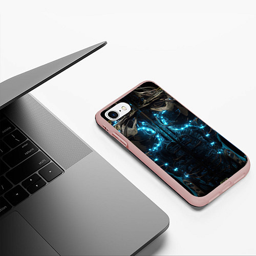 Чехол iPhone 7/8 матовый Туловище киборга / 3D-Светло-розовый – фото 3