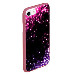 Чехол iPhone 7/8 матовый Неоновые звезды - neon, цвет: 3D-малиновый — фото 2