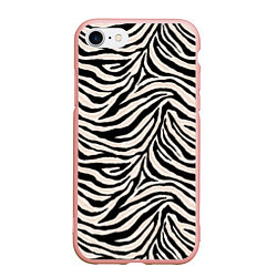 Чехол iPhone 7/8 матовый Полосатая шкура зебры, белого тигра, цвет: 3D-светло-розовый