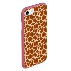 Чехол iPhone 7/8 матовый Шкура Жирафа - Giraffe, цвет: 3D-малиновый — фото 2