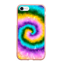 Чехол iPhone 7/8 матовый Тай дай стиль, цвет: 3D-светло-розовый